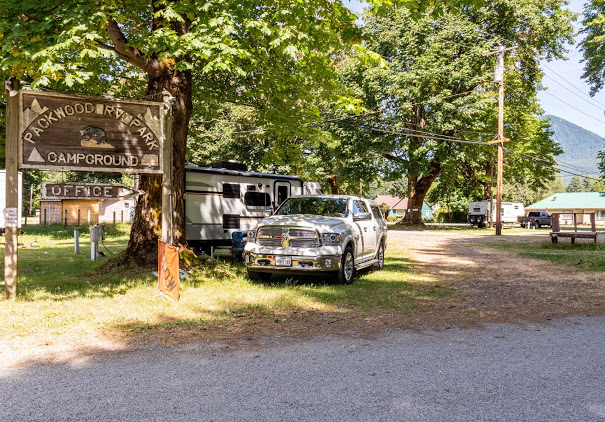 truck next to sign